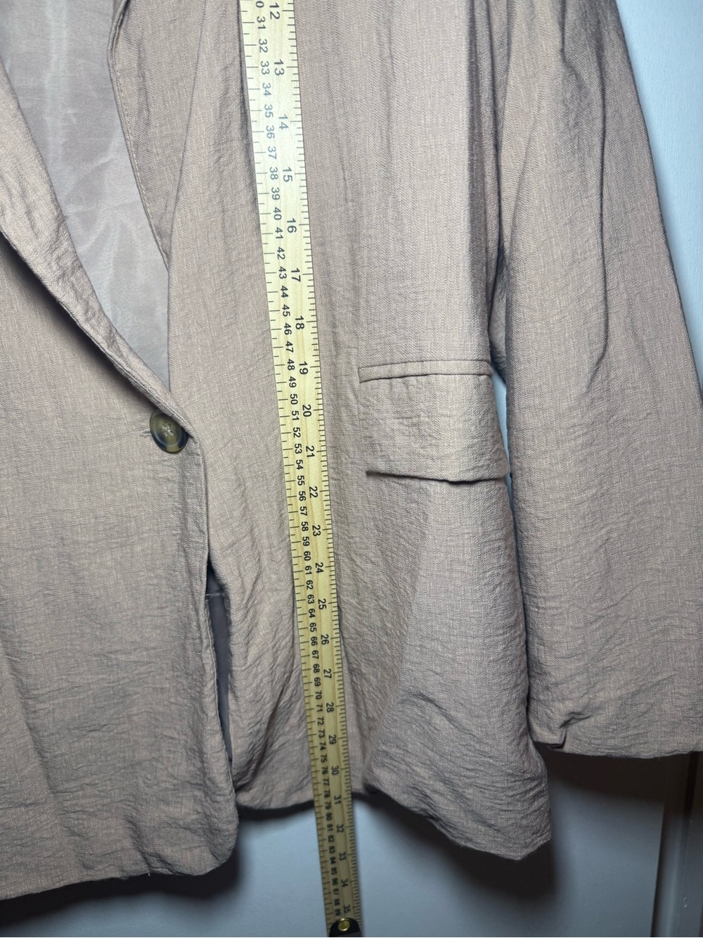 AND NOW THIS Women's Beige Tan Lined Button Blazer Jacket, Relaxed Fit, Size 1X - Picture 4 of 6